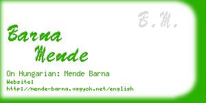 barna mende business card